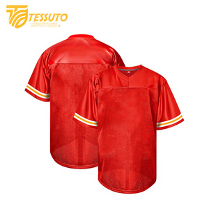 Vêtements de sport imprimés partout Chemises de football classiques vintage Maillot de football personnalisé T-shirt de football à col en V pour hommes - Product Image 4