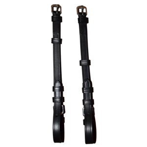 Protector de Cuello de Cuero Genuino Negro con Hebillas de Acero Inoxidable para Montar a Caballo - Product Image 3