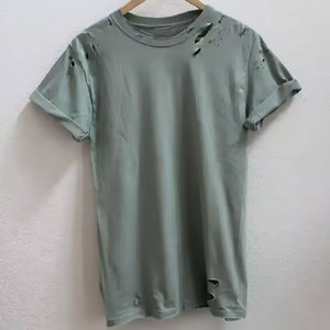 เสื้อยืดระบายอากาศแนววินเทจของผู้ชายผ้าฝ้าย100% ฟอกสีลาย2025ฤดูร้อนกำหนดได้เอง - Product Image 3