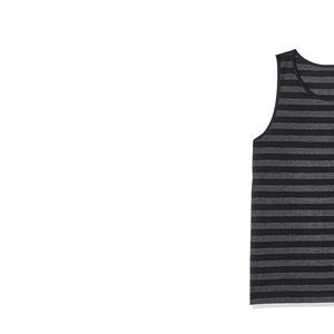 Camiseta sin mangas con estampado de diseño de rayas personalizado para hombre, camisetas sin mangas de alta elasticidad de tela de poliéster y algodón suave para hombre - Product Image 6