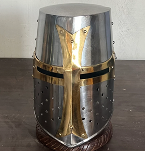 Casque avec présentoir gratuit cadeau pour lui Costume Cosplay grec Sparte ancien romain corinthien acier - Product Image 1