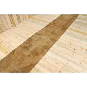 Tapis, 2,4 x 13,3 pieds, tapis vintage, tapis floral brun en laine - Product Image 1