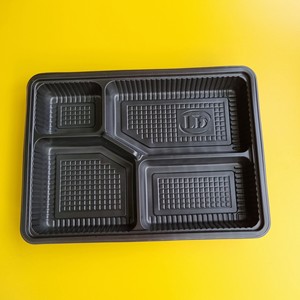 Hot Selling 2026 Vietnam Made 1-2-4 Compartments Disposable Plastic Food <b>Container</b> with Lid Black <b>Takeaway</b> Lunch Box - Product Image 4