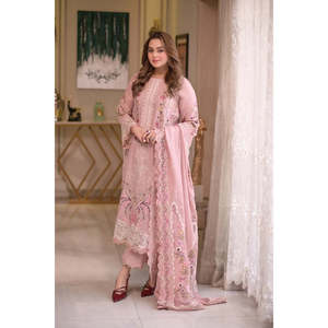 Hand Drawn <b>Chikankari</b> Cotton Luxury Salwar Kameez-Pakistani Dress-WLUX-10-A TC-1488 - Product Image 1