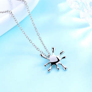 Collana con Ciondolo a Goccia in Argento Sterling, Perla d'Acqua Dolce, Zirconi, Diamanti, Catena Geometrica Trendy Placcata in Rodio, Stile Cristiano - Product Image 2