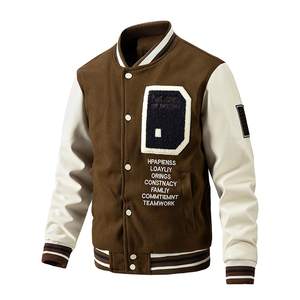 Veste de basket-ball brodée surdimensionnée pour homme, lettres personnalisées, bomber de styliste pour hommes - Product Image 1