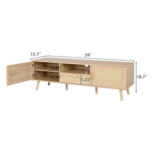 Mueble de ratán para <span class=keywords><strong>TV</strong></span> soporte de <span class=keywords><strong>TV</strong></span> moderno con puertas de ratán - Product Image 2