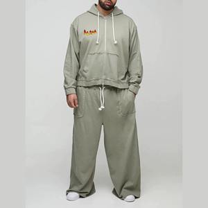 Conjunto de Sudadera con Capucha y Pantalones Deportivos Personalizados de Alta Calidad al por Mayor, Unisex, para Hombre y Mujer, con Logotipo Estampado, Transpirable, de Invierno, 100% Algodón - Product Image 1