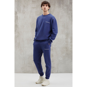 GRIMELANGE <b>Men's</b> Organic <b>Fleece</b> <b>Lined</b> <b>Jogger</b> Sweatpants with Embroidery Lettering - Product Image 3