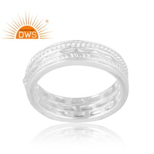 Diseño elegante Anillo de banda de plata esterlina 925 Joyería de diseño personalizado para mujeres Regalo para ella. - Product Image 1