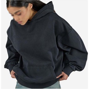 Sudaderas con capucha de invierno recortadas de algodón grueso de gran tamaño para mujer - Product Image 5