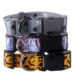 Collier de chien en polyester imprimé de logo personnalisé de la meilleure qualité et laisse de chien en nylon réglable décoration de plumes saine - Product Image 2