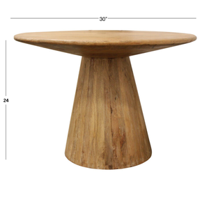 Mesa auxiliar redonda de madera maciza hecha a mano, mesa auxiliar rústica moderna para la entrada, mueble de madera, florero para decoración del hogar - Product Image 6