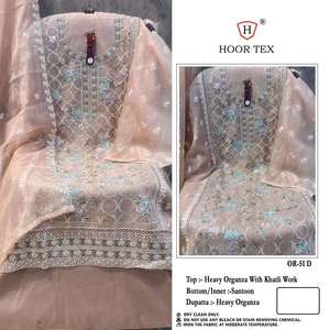 Evergreen Fancy Design Outfit Excelente calidad Heavy Organza Kurti Pant & Dupatta con Zarkan Work Online Shopping India - Product Image 5