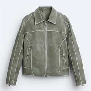 2025 hombres populares moto pelusa Pu chaqueta de cuero para hombres - Product Image 2