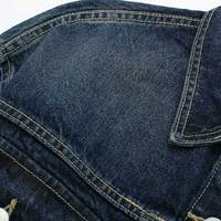 Veste en jean unisexe pour femme, coupe slim, tricotée, respirante, écologique, couleur unie, délavée à l'acide, en coton, pour l'hiver