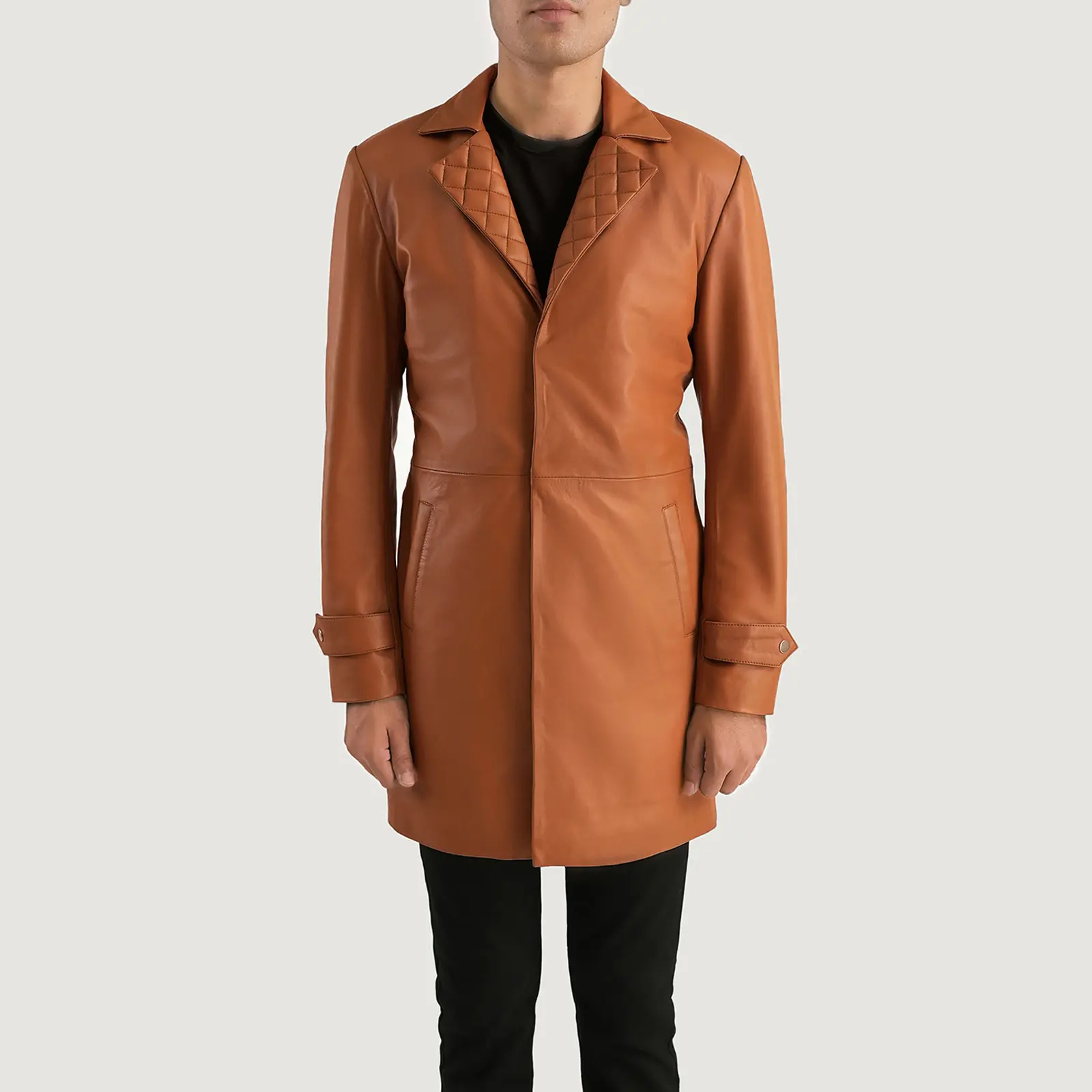 Paling Populer jaket kulit pria kustom jaket Pakistan mantel kulit cokelat kedap untuk pria.