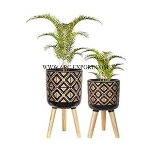 Creative Designer Metal <b>Gold</b> Polished Classic Stand <b>Flower</b> Planter and Pots New Look Aesthetic Home and Office Plant Decoration - Product Image 6