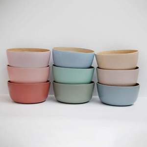 Best Price Customized Logo Eco-Friendly Disposable Kitchenware Colorful Sustainable Spun Bamboo <b>Salads</b> <b>Serving</b> <b>Bowl</b> for Parties - Product Image 1