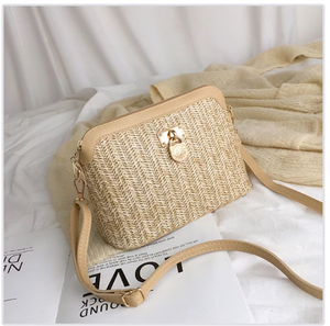 Bolsa de Playa Tejida a Mano de Primera Calidad, Elegantes Bolsos de Paja Personalizados, Bolsos de Hombro de Paja para Mujer, Productos al por Mayor - Product Image 3