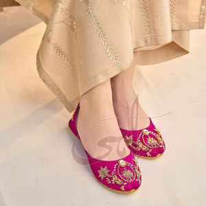 Al por Mayor, Precio Bajo, Khussa para Mujer, Color Rosa, Antideslizante, Estampado, Nueva Llegada, Parte Superior de Terciopelo de Alta Calidad - Product Image 2