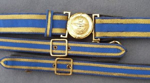 Custom High Quality Royal Air Ceremonial Uniform Belts Gold-Plated Blue WOK Accessories Leather <b>Metal</b> Straps Coating Garments - Product Image 6