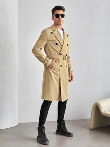 Abrigo Largo y Grueso de Invierno para Hombre, Abrigo Informal, Cálido, Transpirable y Elegante, 100% Lana, Talla Grande, Venta al por Mayor - Product Image 2