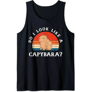 <b>Black</b> Cartoon 3D Print Capybara Tank Top Men Kids Summer Casual Oversized Sleeveless T Shirts Quick Dry Tops Gym Fitness <b>Vest</b> - Product Image 4