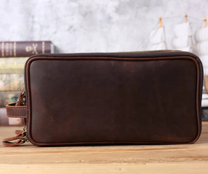 Kit de Afeitado para Hombre de Cuero Genuino, Estilo Vintage, Impermeable, Gran Capacidad, para Viaje, Organizador de Viaje, con Logotipo Personalizado - Product Image 2