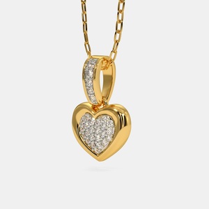 Strut Diamant Plaqué Or Style Religieux Fine Pendentif Collier Perle D'eau Douce Coeur pour Cadeau De Fête D'anniversaire De Mariage - Product Image 2