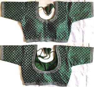 Blusa moderna con cuello redondo, diseño tejido, retales bordados a la moda, hilo con lentejuelas, botón de papel de aluminio, decoración, bodas, diamantes - Product Image 4