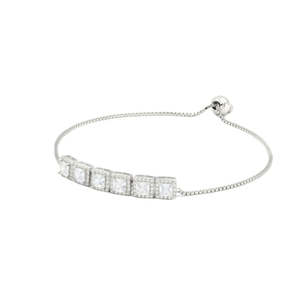 NOVAMART Fine Zarkan Pair Square Zircon <b>Silver</b> Crystal <b>Bracelets</b> & <b>Bangles</b> Wholesale Export - Product Image 4
