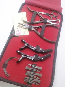 Kit d'outils d'extension de cheveux professionnels avec aiguille Kit d'outils d'extension de cheveux et de perles de haute qualité pince avec pochette en cuir - Product Image 2