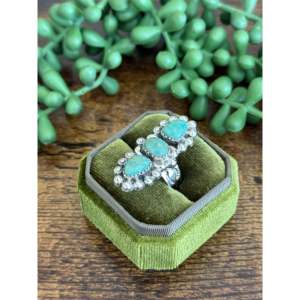 Southwest Handmade Kingman Turquoise <b>Sterling</b> <b>Silver</b> <b>Adjustable</b> <b>Ring</b> Natural Stone Jewelry - Product Image 3