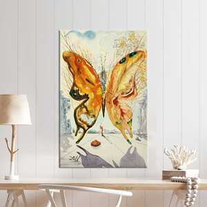 Impression sur toile de Salvador Dali Venus Butterfly, décoration surréaliste élégante, encadrée en galerie - Product Image 1