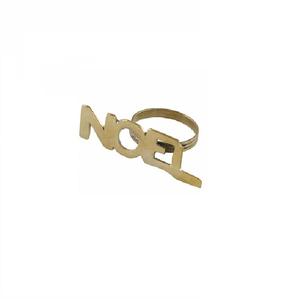 Servilletero de Metal de forma moderna PARA CENA, decoración de fiesta de boda real, forma de plato hecho a mano, chapado en oro con anillo de alta calidad - Product Image 1