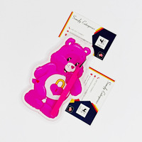 Boîte à cils en acrylique personnalisée en forme de cœur d'ours, réutilisable, support pour cils, outil de beauté pour extensions de cils, écologique, haute qualité