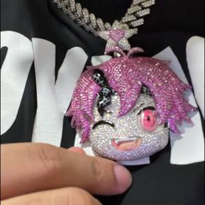 Colgante de Plata de Ley 925 con nombre de moissanita VVS Hiphop Ajuste de bisel incrustaciones colgantes y dijes finos cristianos personalizables - Product Image 4