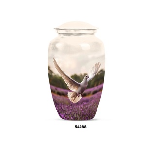 Gran oferta de urnas para adultos de cremación de aluminio de paloma blanca para cenizas humanas con bolsa de terciopelo gratis - Product Image 1