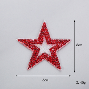 Parche Termoadhesivo de PVC con Forma de Estrella de Cinco Puntas, Hecho a Mano, con Pedrería, para Decoración de Sombreros, Bolsos y Ropa - Product Image 4