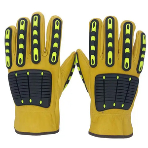 Gants de conducteur en cuir de vachette non doublés TPR Impact Protective Safety Caractéristiques Anti-impact Outdoor Luvas De Condutor De Impacto - Product Image 1