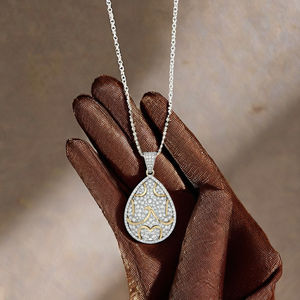 ดาวฝุ่นฮิปฮอปแลปปลูกเพชร925ฮิปฮอปเงินแท้จี้หยดน้ำตาสำหรับผู้หญิงธีมฮินดูที่มีเสน่ห์ - Product Image 4