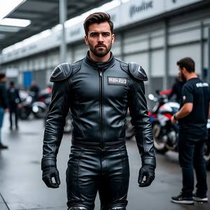 Combinaison de course de moto une pièce ou deux pièces | Cuir de vachette véritable | Protection des épaules, des coudes, des genoux et de la colonne vertébrale | Sur mesure - Product Image 6