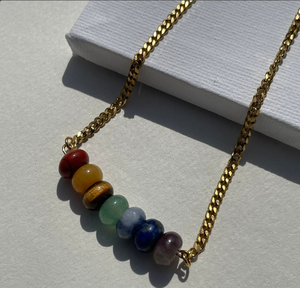 Venta caliente mejor calidad Natural a granel golosina plateado oro 7 Chakra cuentas de collar de oro - Product Image 5