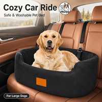 Lit de voiture lavable pour chien, surélevé, antidérapant, en tissu Oxford et peluche, avec éponge haute densité pour une vue surélevée