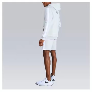 Conjunto de pantalones cortos con capucha de verano de manga larga cómodos de alta calidad, chándales de dos piezas, ropa de calle transpirable para hombres, conjuntos de pantalones cortos con capucha - Product Image 2