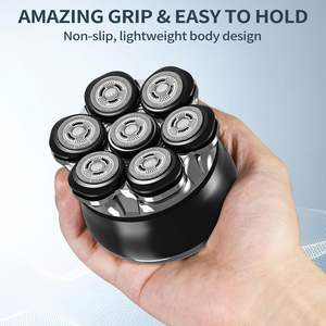 Rasoir rotatif électrique rechargeable pour hommes, tondeuse pour crâne chauve avec design portable, rasoir lavable et étanche pour le visage et le corps - Product Image 2