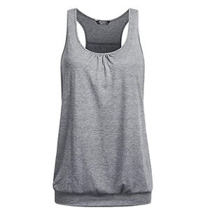 Camiseta sin mangas Racerback para mujer, camiseta sin mangas de gimnasio azul marino personalizada - Product Image 6