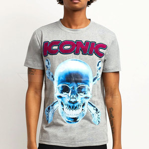 Camisetas de algodón/fibra de bambú hechas a medida para hombres Bordado único e impresión digital de color sólido Servicio OEM disponible para la venta - Product Image 3