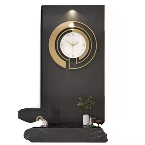 Azora Industries Horloge murale de luxe en métal Affichage unique d'aiguille de quartz pour la décoration intérieure pour l'horloge de chambre à coucher de salon - Product Image 2